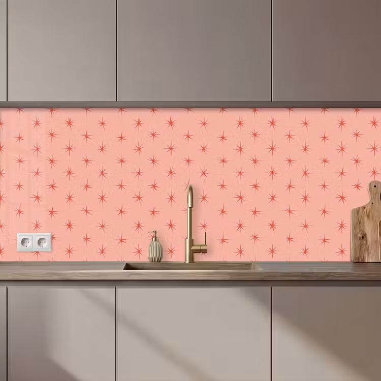 Keuken achterwand - Sterretjes - Patroon - Oranje — 1