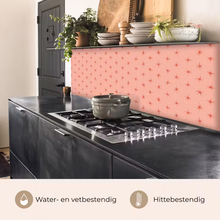 Keuken achterwand - Sterretjes - Patroon - Oranje — 3