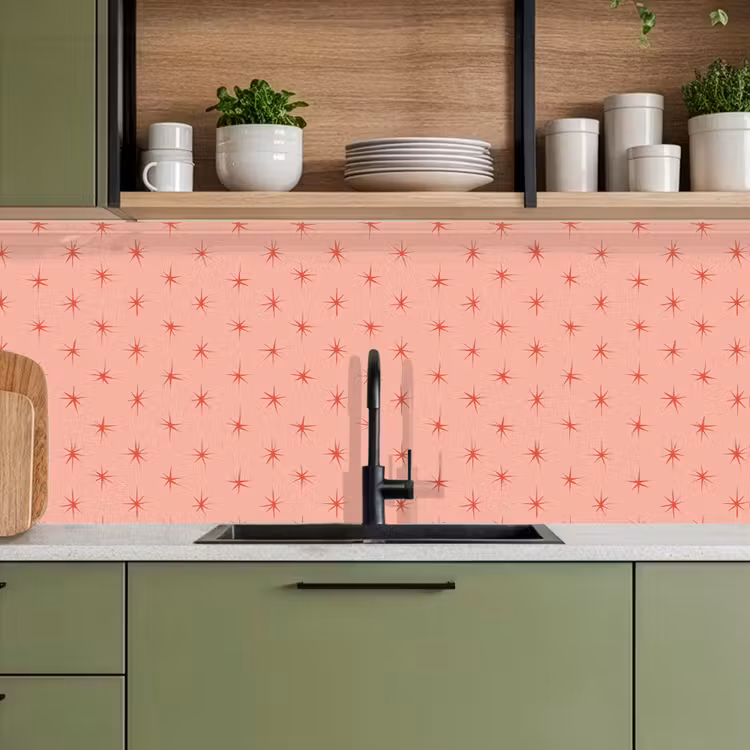 Keuken achterwand - Sterretjes - Patroon - Oranje — 5