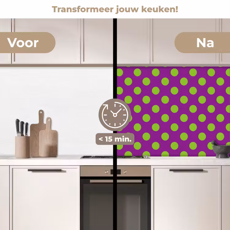 Keuken achterwand - Stippen - Klassiek - Groen — 2