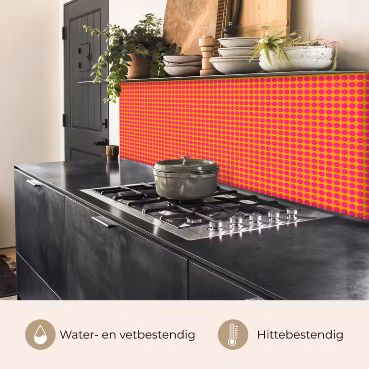 Keuken achterwand - Stippen - Patroon - Oranje — 3