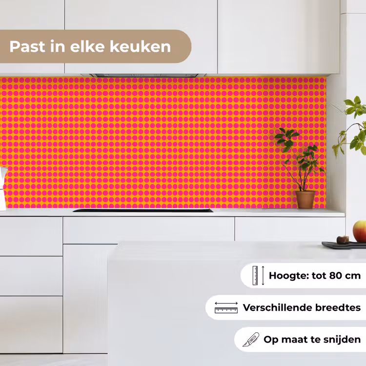 Keuken achterwand - Stippen - Patroon - Oranje — 4