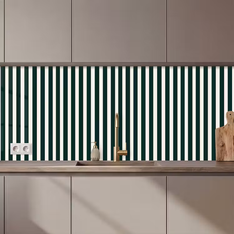 Keuken achterwand - Strepen - Klassiek - Groen — 1