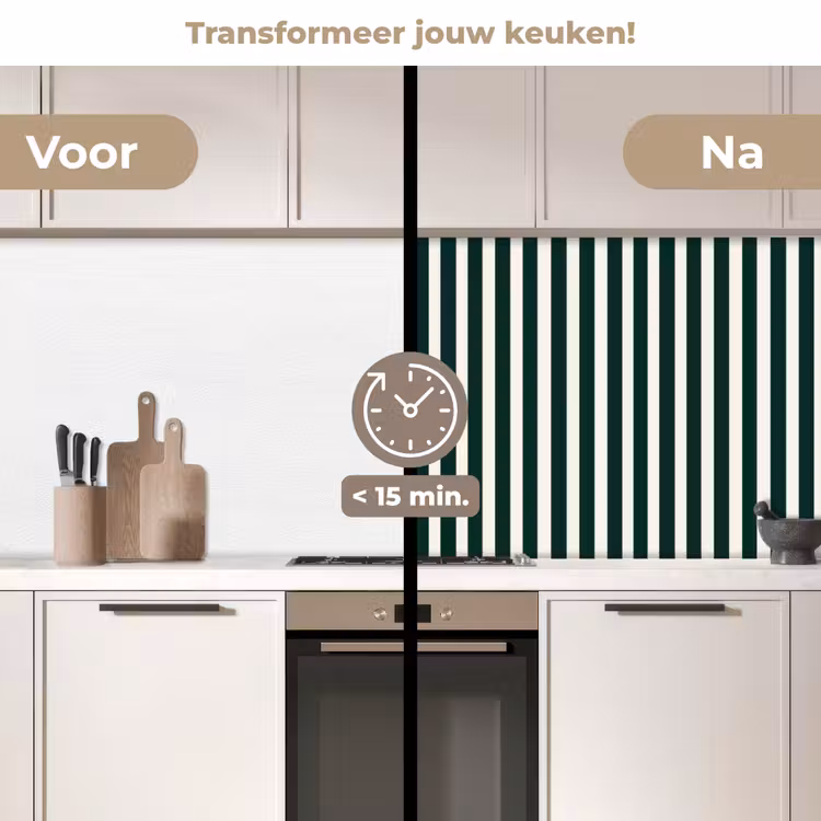 Keuken achterwand - Strepen - Klassiek - Groen — 2