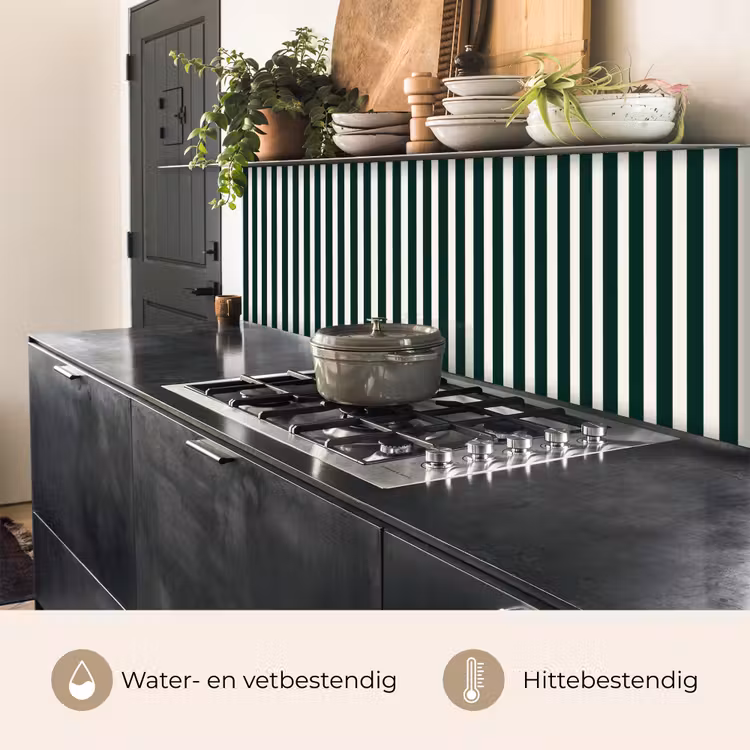 Keuken achterwand - Strepen - Klassiek - Groen — 3