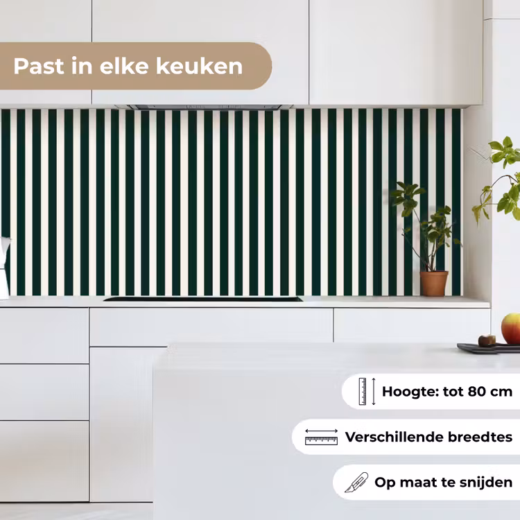 Keuken achterwand - Strepen - Klassiek - Groen — 4