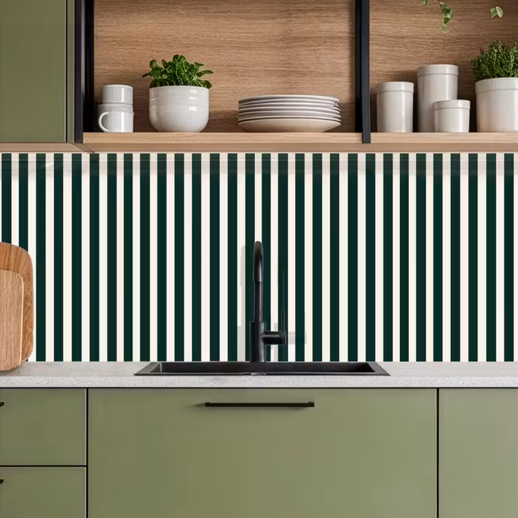 Keuken achterwand - Strepen - Klassiek - Groen — 5