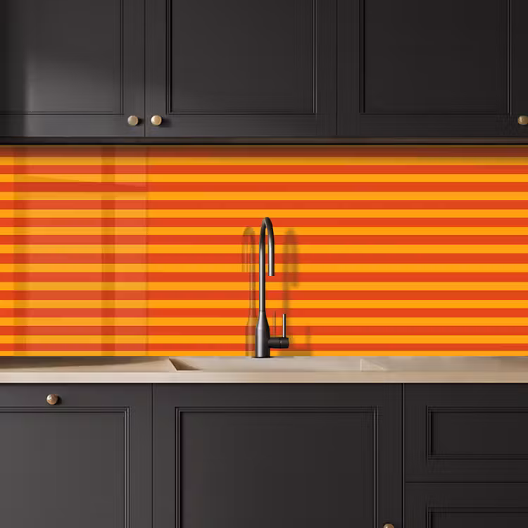 Keuken achterwand - Strepen - Patroon - Oranje — 6