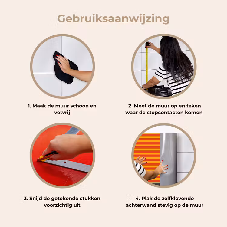 Keuken achterwand - Strepen - Patroon - Oranje — 7