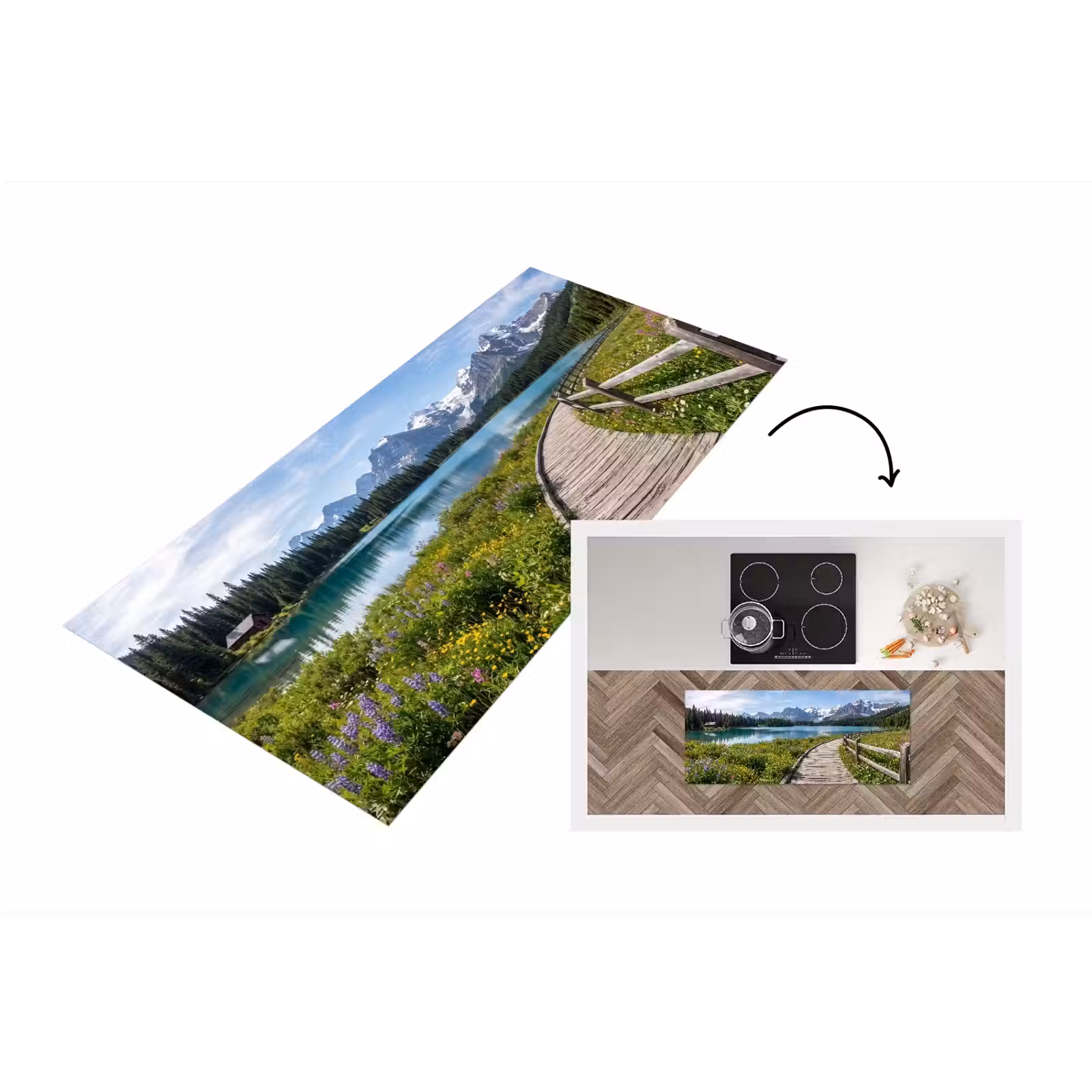 Keukenloper - Bergen - Meer - Landschap - Blauw — 1