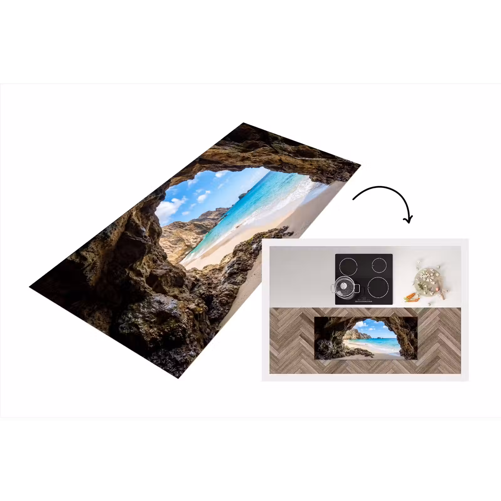 Keukenloper - Grot - Strand - Zee - Blauw — 1
