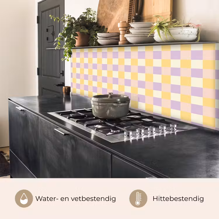Keuken achterwand - Blokjes - Lila - Geel — 3