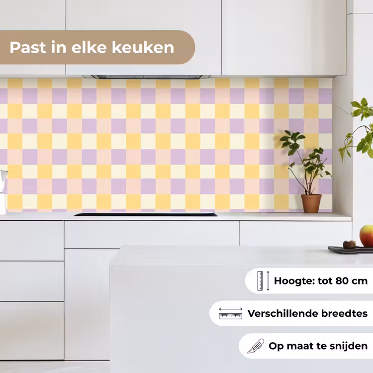 Keuken achterwand - Blokjes - Lila - Geel — 4