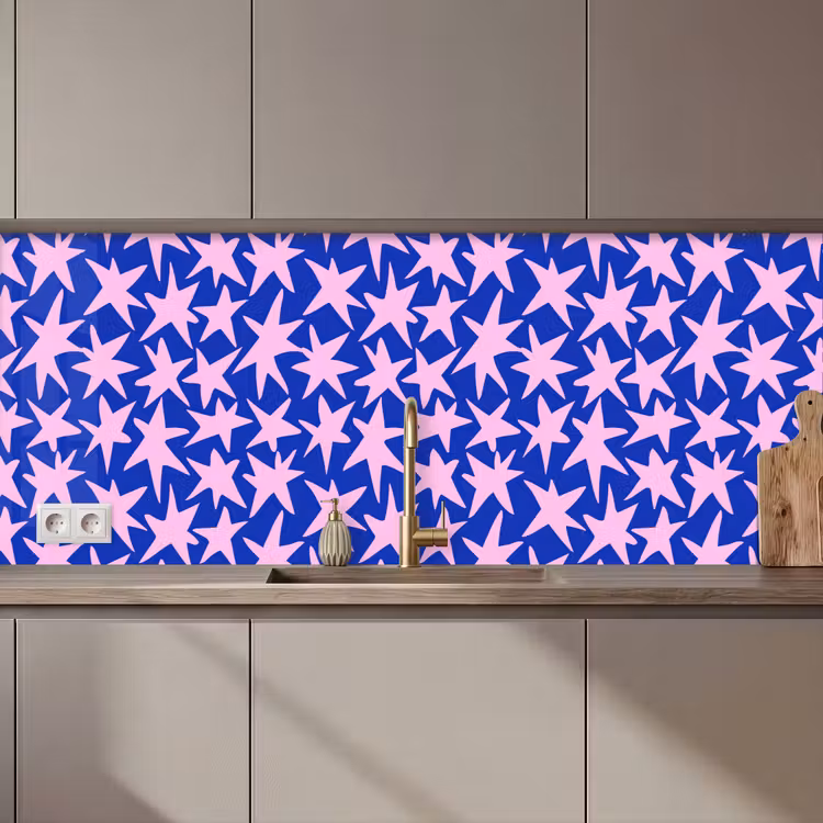 Keuken achterwand - Modern - Sterren - Blauw — 1