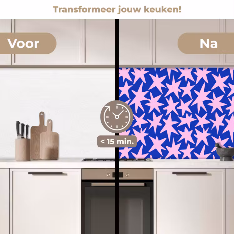 Keuken achterwand - Modern - Sterren - Blauw — 2