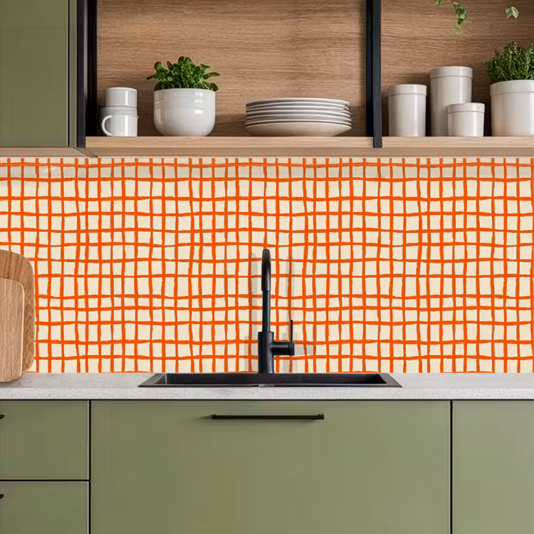 Keuken achterwand - Patroon - Lijnen - Oranje — 5