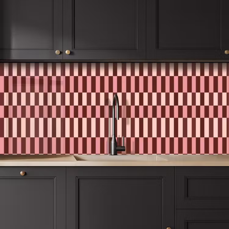 Keuken achterwand - Roze - Rood - Blokjes — 6