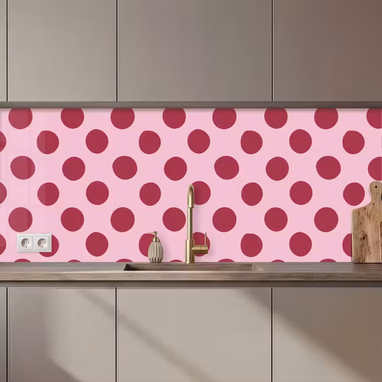 Keuken achterwand - Stippen - Patroon - Bordeaux — 1