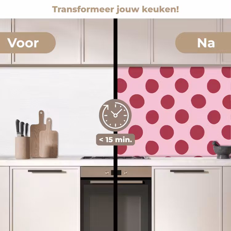 Keuken achterwand - Stippen - Patroon - Bordeaux — 2