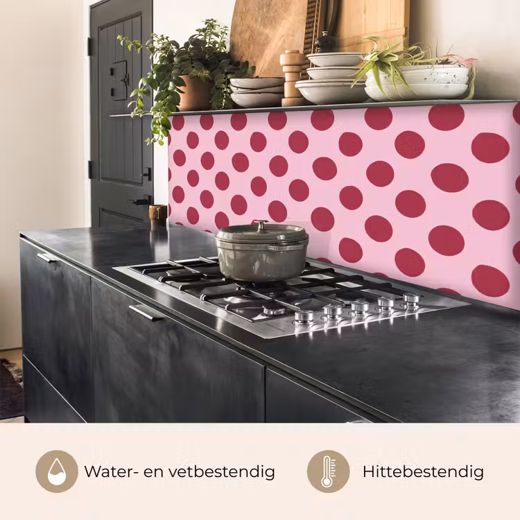 Keuken achterwand - Stippen - Patroon - Bordeaux — 3