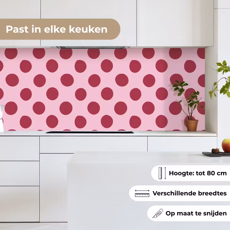 Keuken achterwand - Stippen - Patroon - Bordeaux — 4