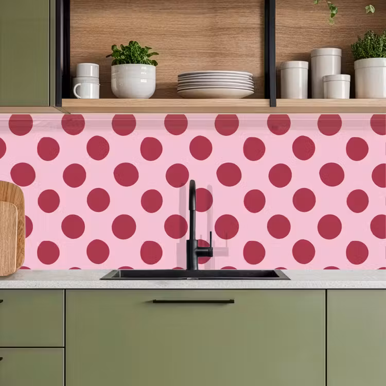 Keuken achterwand - Stippen - Patroon - Bordeaux — 5