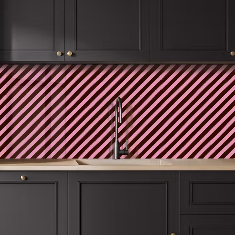 Keuken achterwand - Strepen - Roze - Bruin — 6