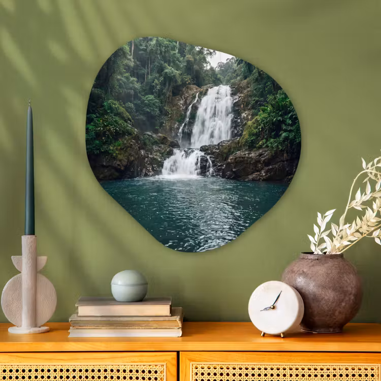 Organische schilderij - Aluminium - Waterfall - Forest - Nature - Greenkhgyguyg — 2