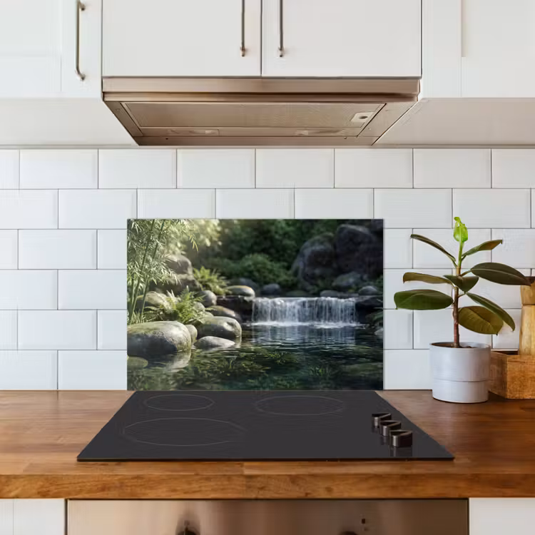 Spatscherm keuken - Beek - Waterval - Natuur - Groen — 6