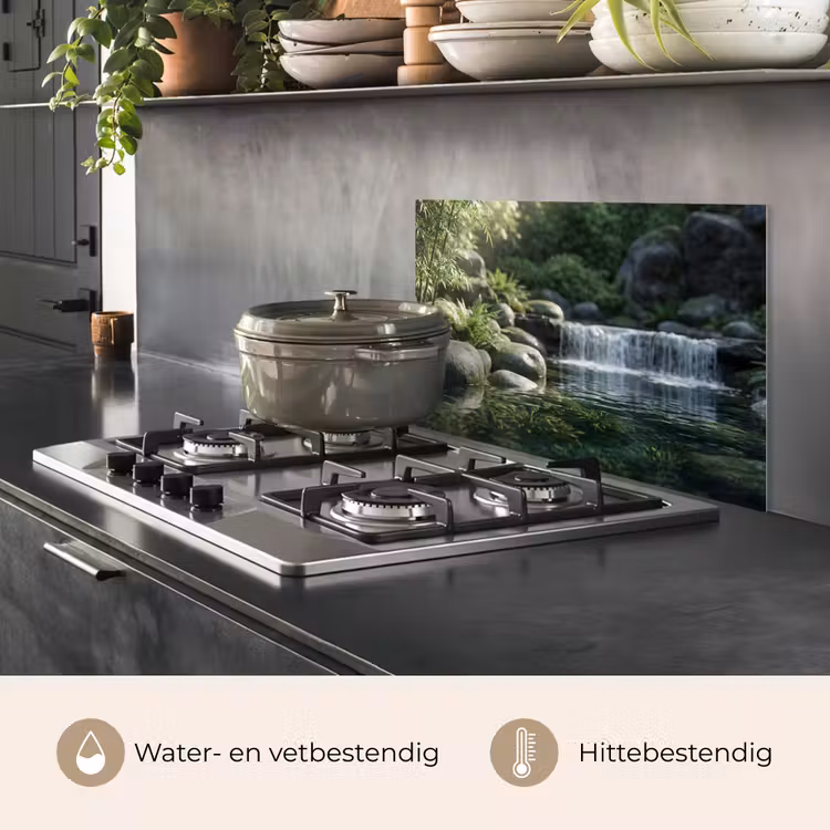 Spatscherm keuken - Beek - Waterval - Natuur - Groen — 7
