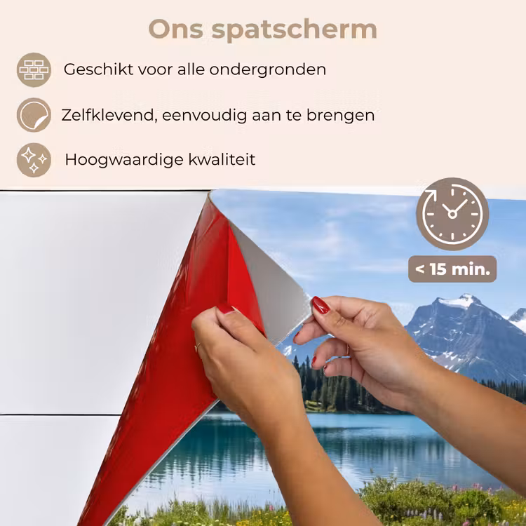 Spatscherm keuken - Bergen - Meer - Landschap - Blauw — 4