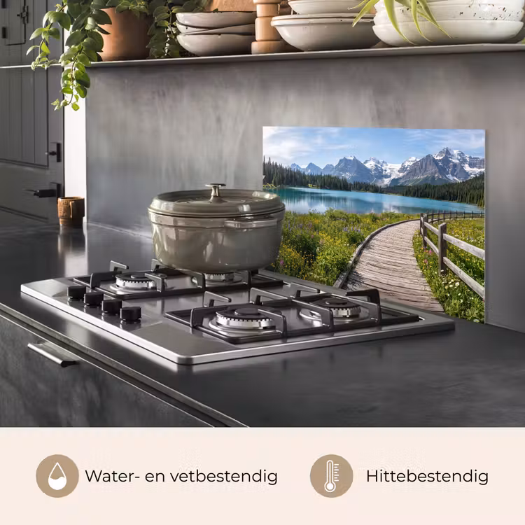 Spatscherm keuken - Bergen - Meer - Landschap - Blauw — 7