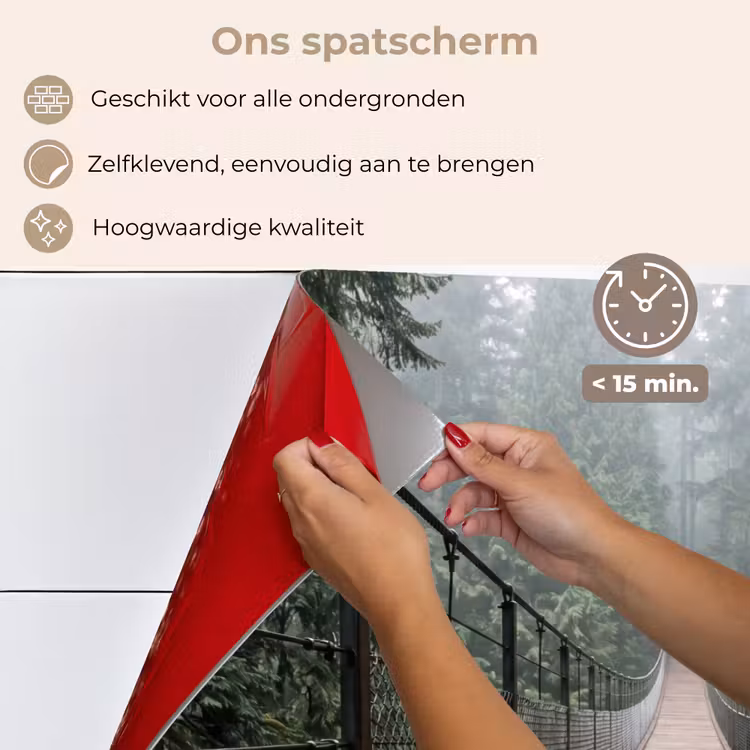 Spatscherm keuken - Brug - Bos - Mist - Natuur — 4