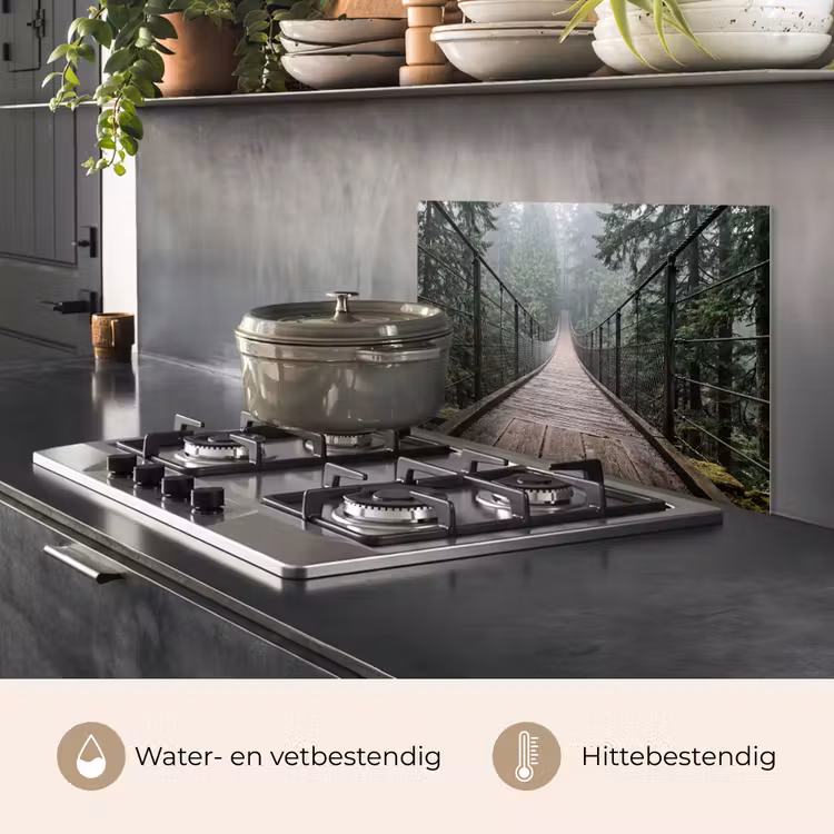 Spatscherm keuken - Brug - Bos - Mist - Natuur — 7