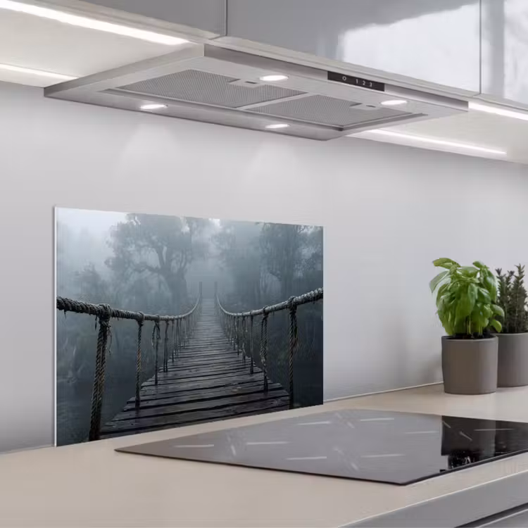 Spatscherm keuken - Brug - Jungle - Mist - Natuur — 5