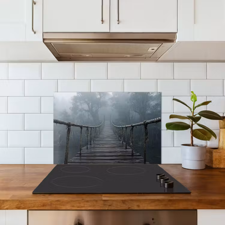 Spatscherm keuken - Brug - Jungle - Mist - Natuur — 6