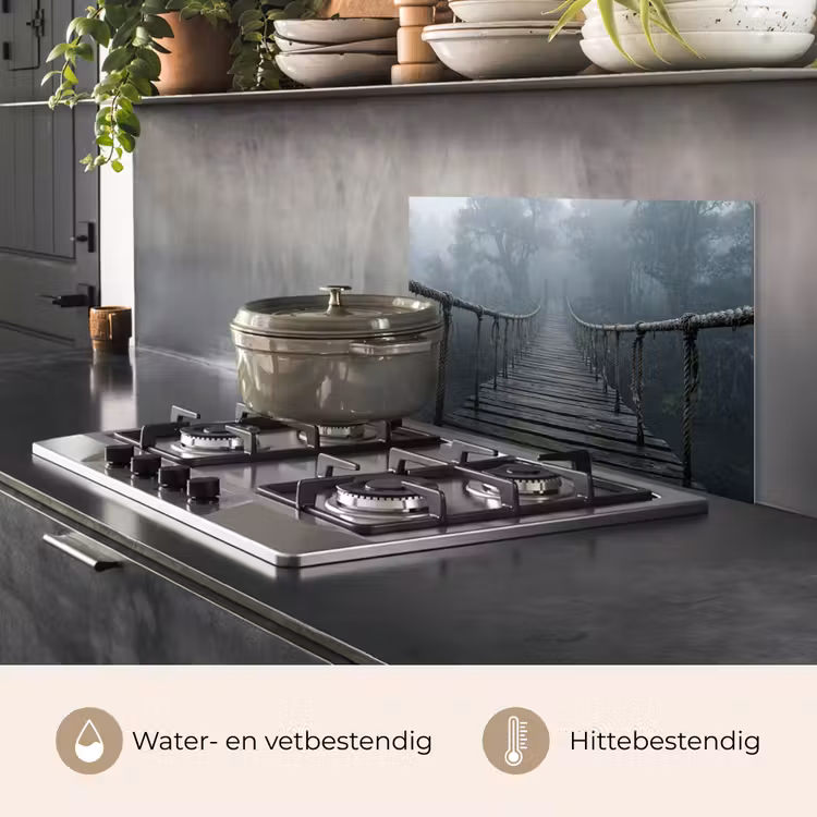 Spatscherm keuken - Brug - Jungle - Mist - Natuur — 7