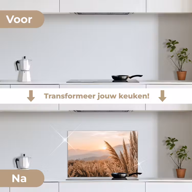 Spatscherm keuken - Gras - Veld - Zon - Natuur — 3