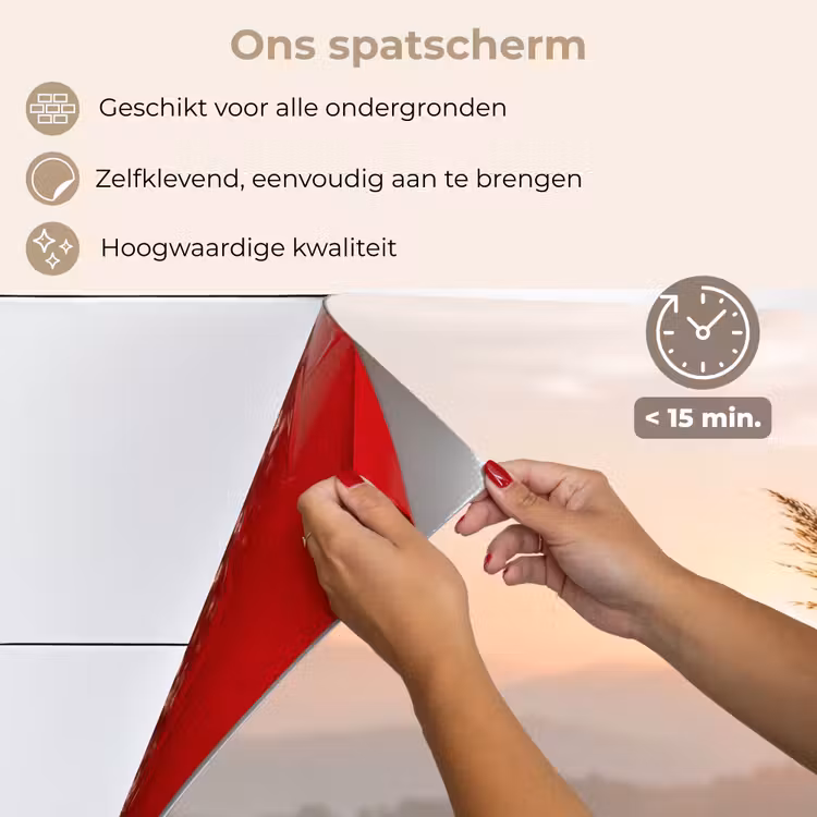 Spatscherm keuken - Gras - Veld - Zon - Natuur — 4