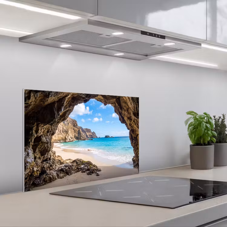 Spatscherm keuken - Grot - Strand - Zee - Blauw — 5