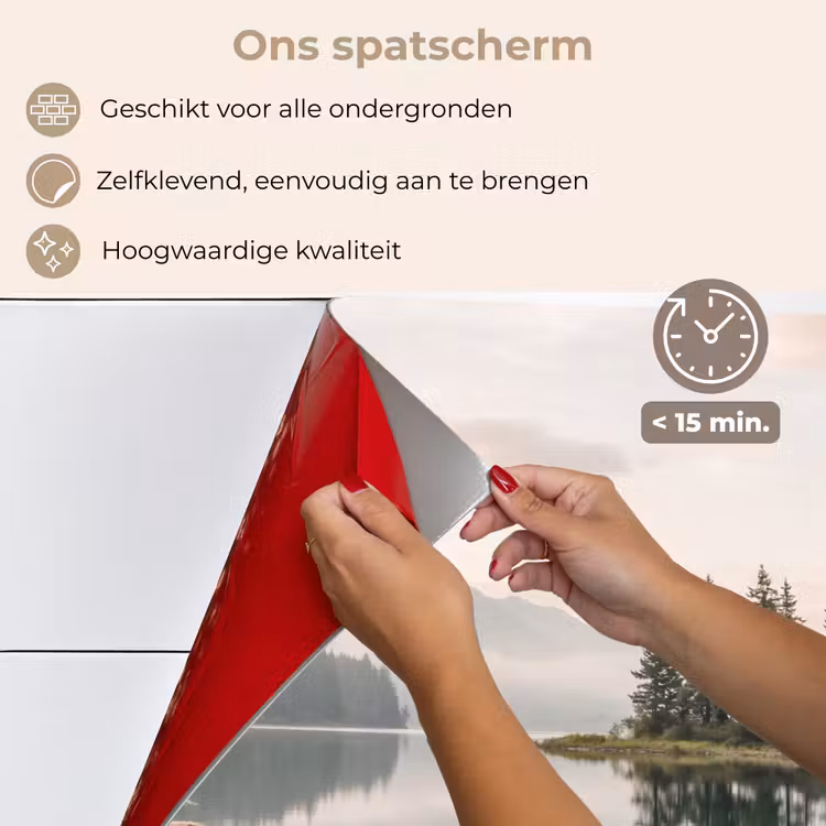 Spatscherm keuken - Meer - Bergen - Landschap - Groen — 4