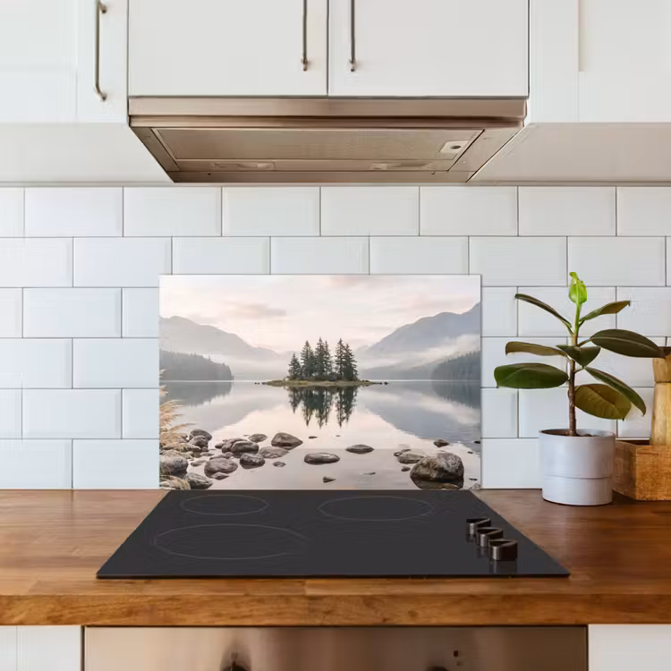 Spatscherm keuken - Meer - Bergen - Landschap - Groen — 6