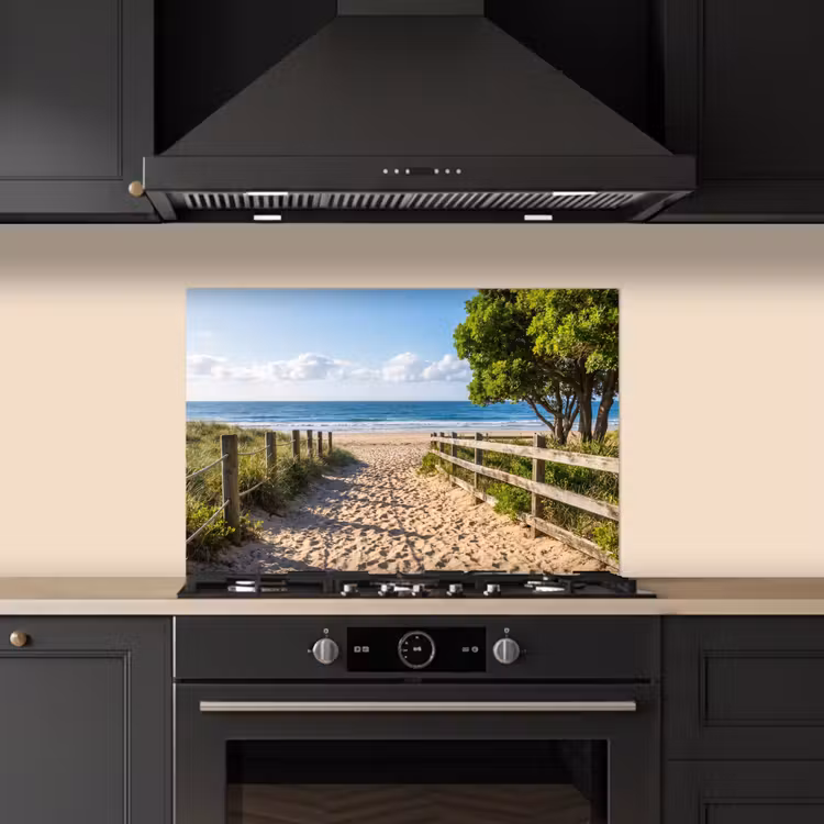 Spatscherm keuken - Strand - Zandpad - Oceaan - Natuur — 2