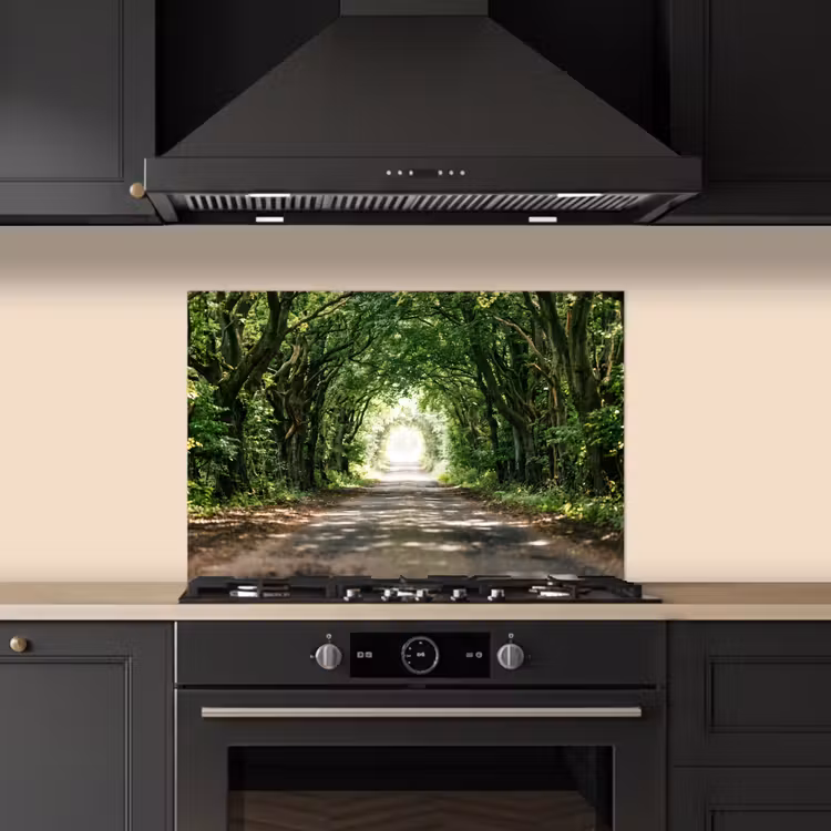 Spatscherm keuken - Weg - Bomen - Natuur - Groen — 2