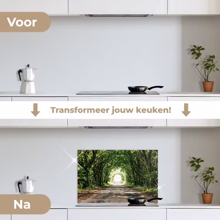 Spatscherm keuken - Weg - Bomen - Natuur - Groen — 3