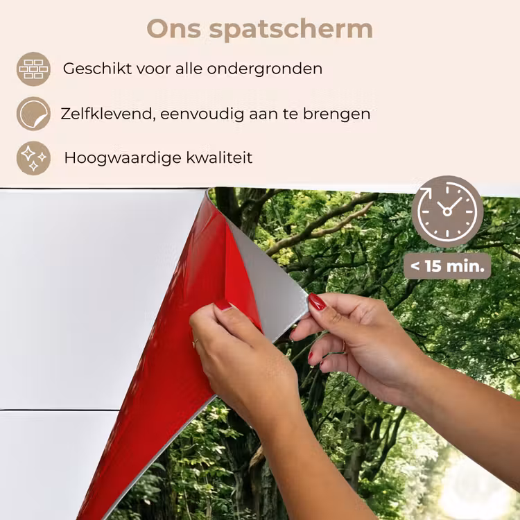 Spatscherm keuken - Weg - Bomen - Natuur - Groen — 4