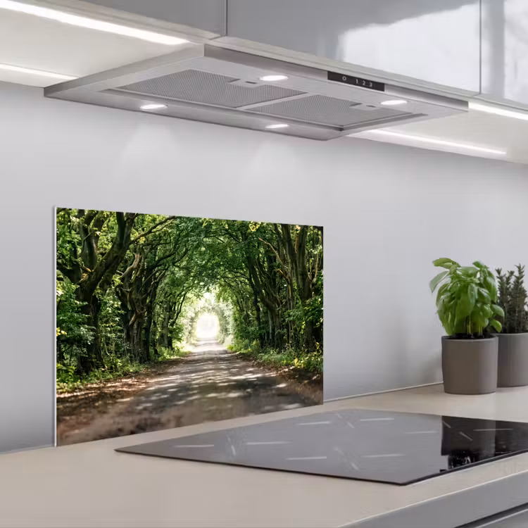 Spatscherm keuken - Weg - Bomen - Natuur - Groen — 5