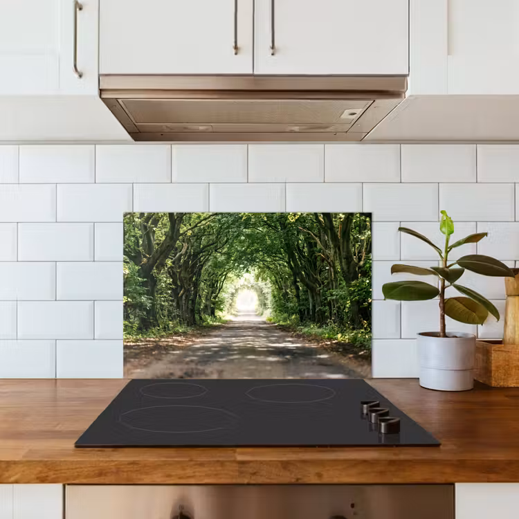 Spatscherm keuken - Weg - Bomen - Natuur - Groen — 6