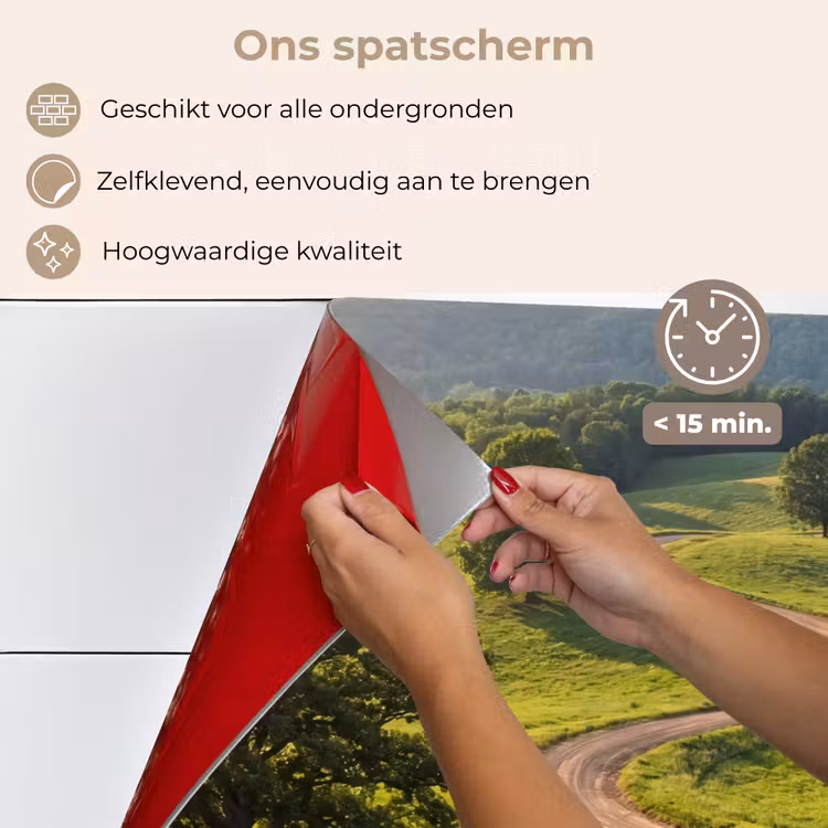 Spatscherm keuken - Weg - Weide - Natuur - Groen — 4