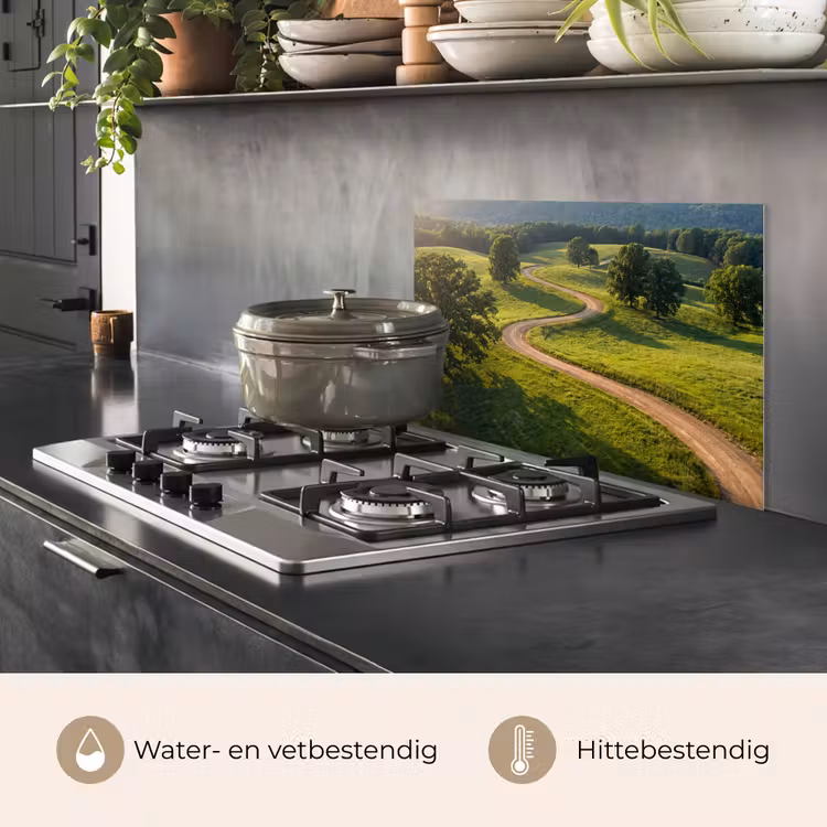Spatscherm keuken - Weg - Weide - Natuur - Groen — 7